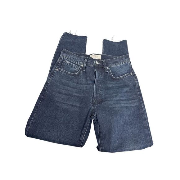 Free People We the Free Stella dark wash distressed button fly skinny jeans size - Picture 10 of 16